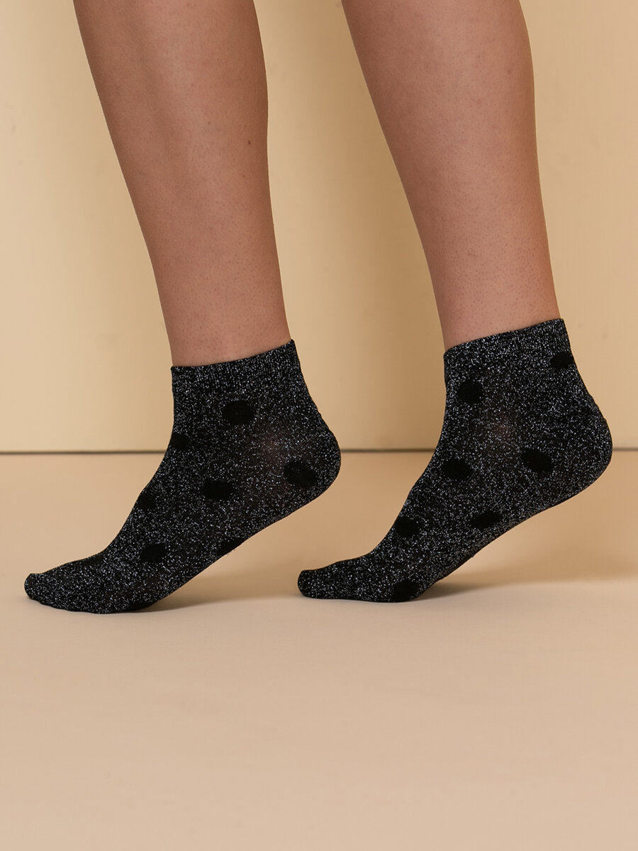 Ankle Socks with Dots and Silver Shimmer