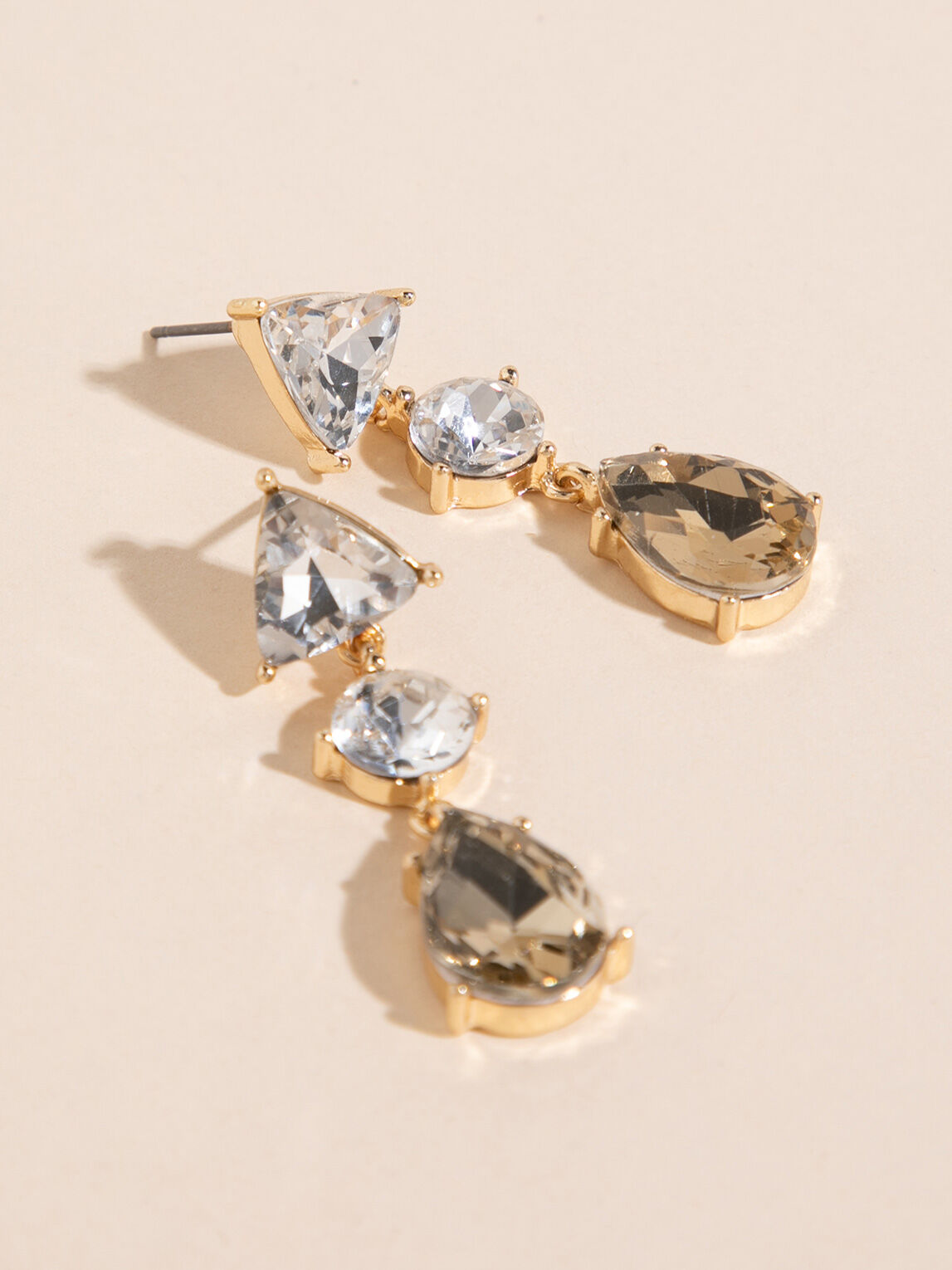 Drop gold earrings hotsell with stones