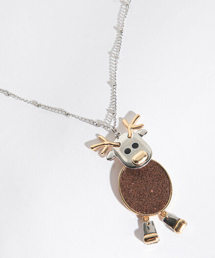 Reindeer Pendant Necklace, Gold/Silver/Copper