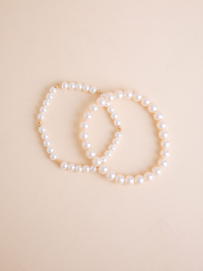 2-Pack Pearl Bracelets Image 3