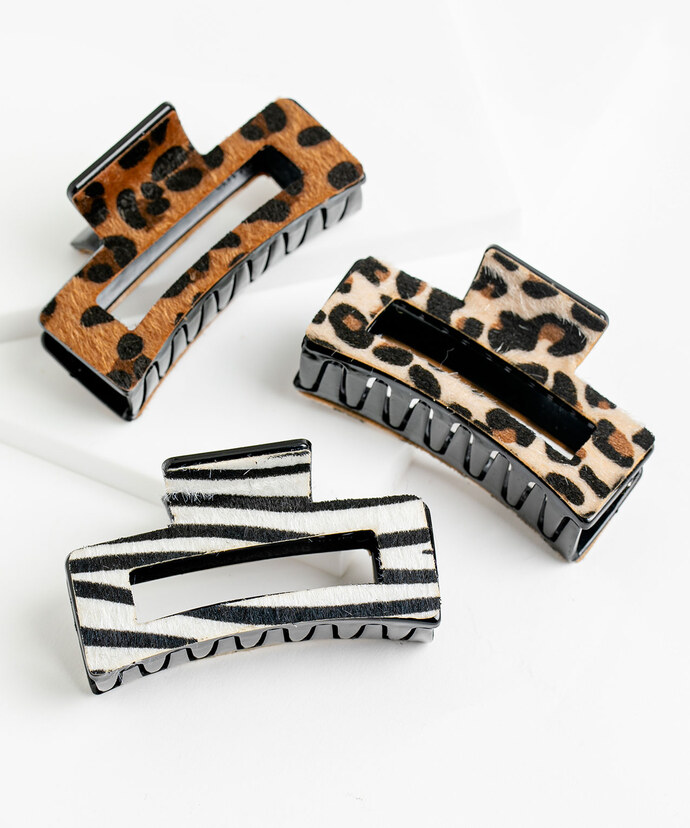 Animal Print Claw Clip 3-Pack Image 1