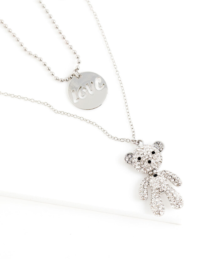 Teddy Bear Love Layered Necklace Image 1