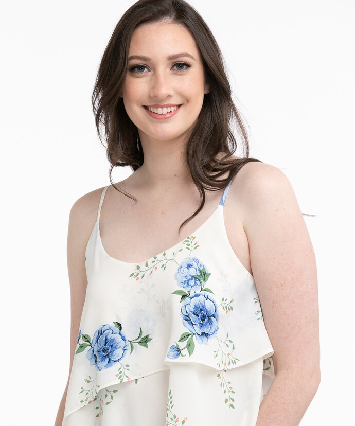 Ruffled Strappy Tank Blouse Image 3