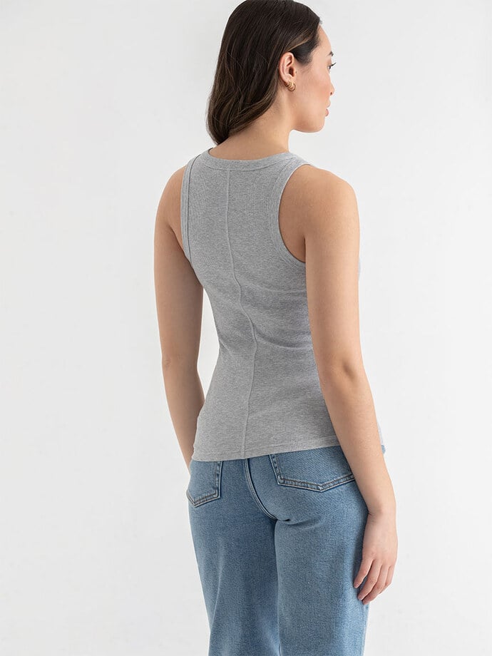 Ribbed Scoop Neck Tank Image 3