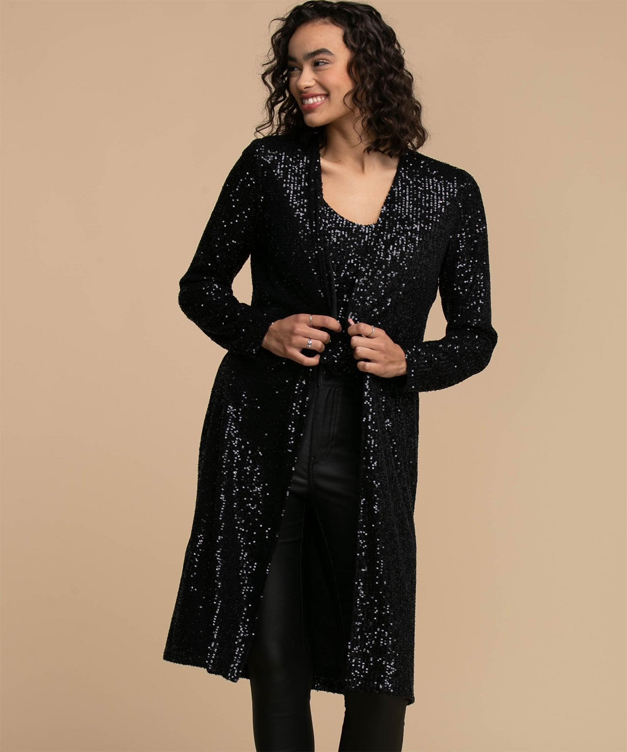 Duster black top cardigan