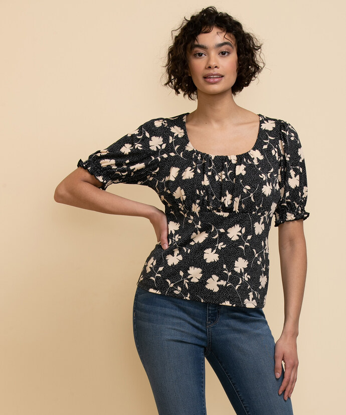 Empire Waist Top with Puff Sleeves Image 3
