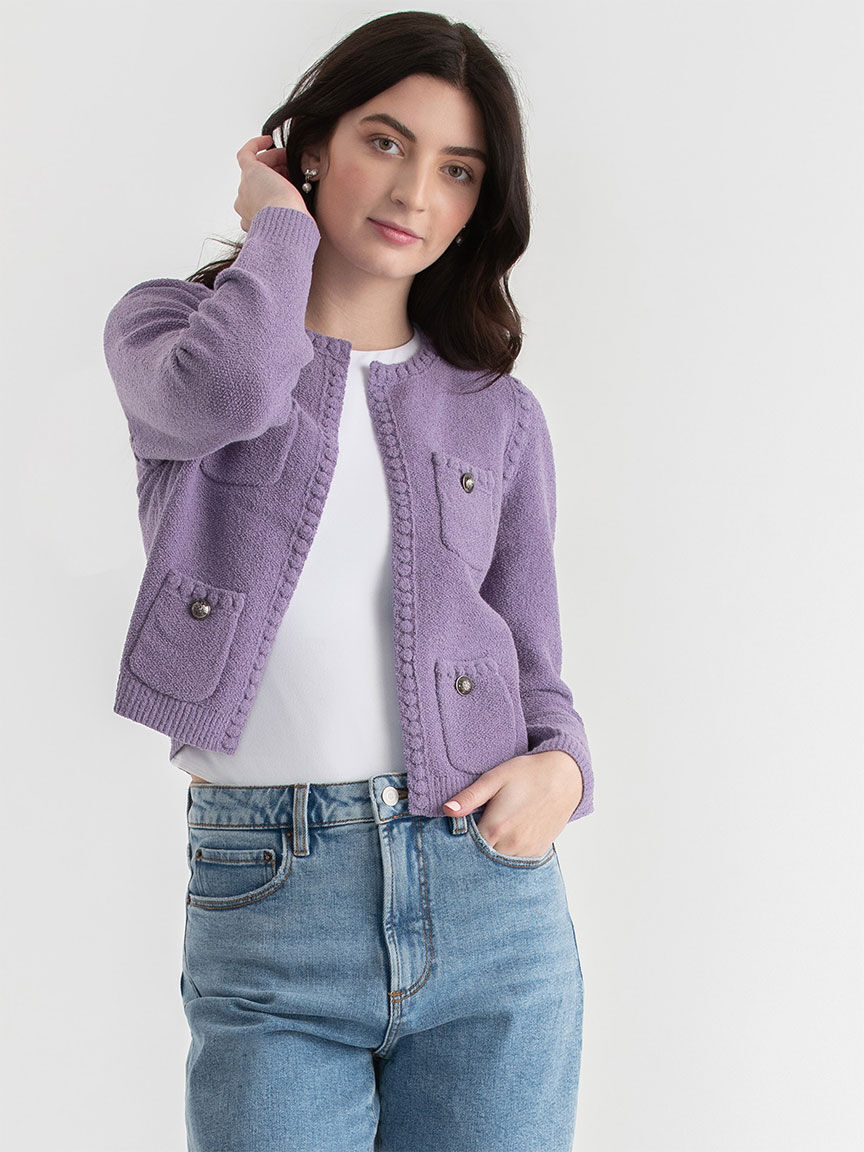 Boucle sweater coat hot sale