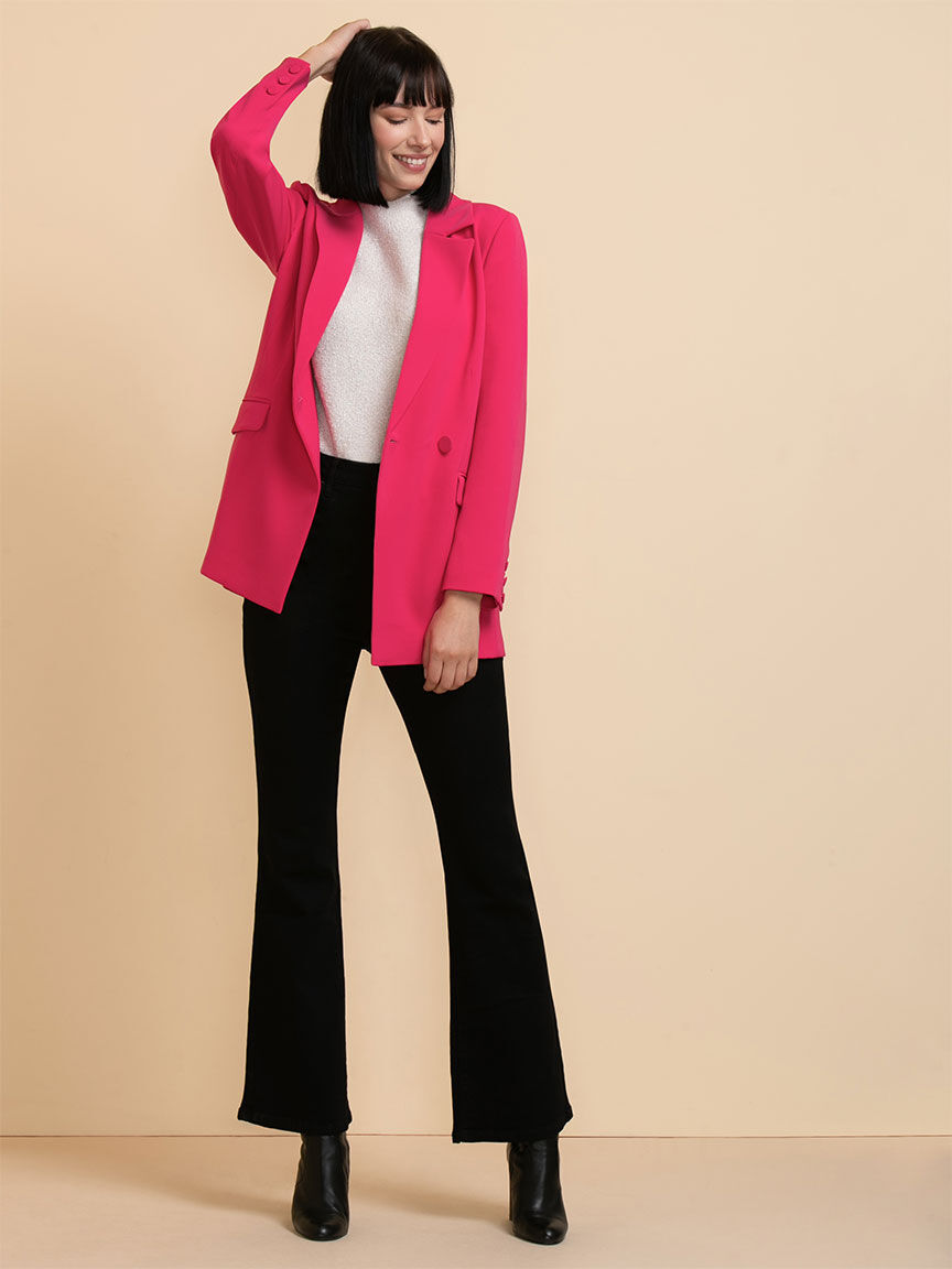 Pink crepe sale blazer