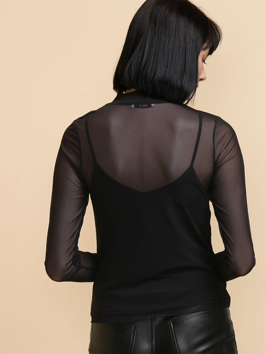 Mesh sales mock neck