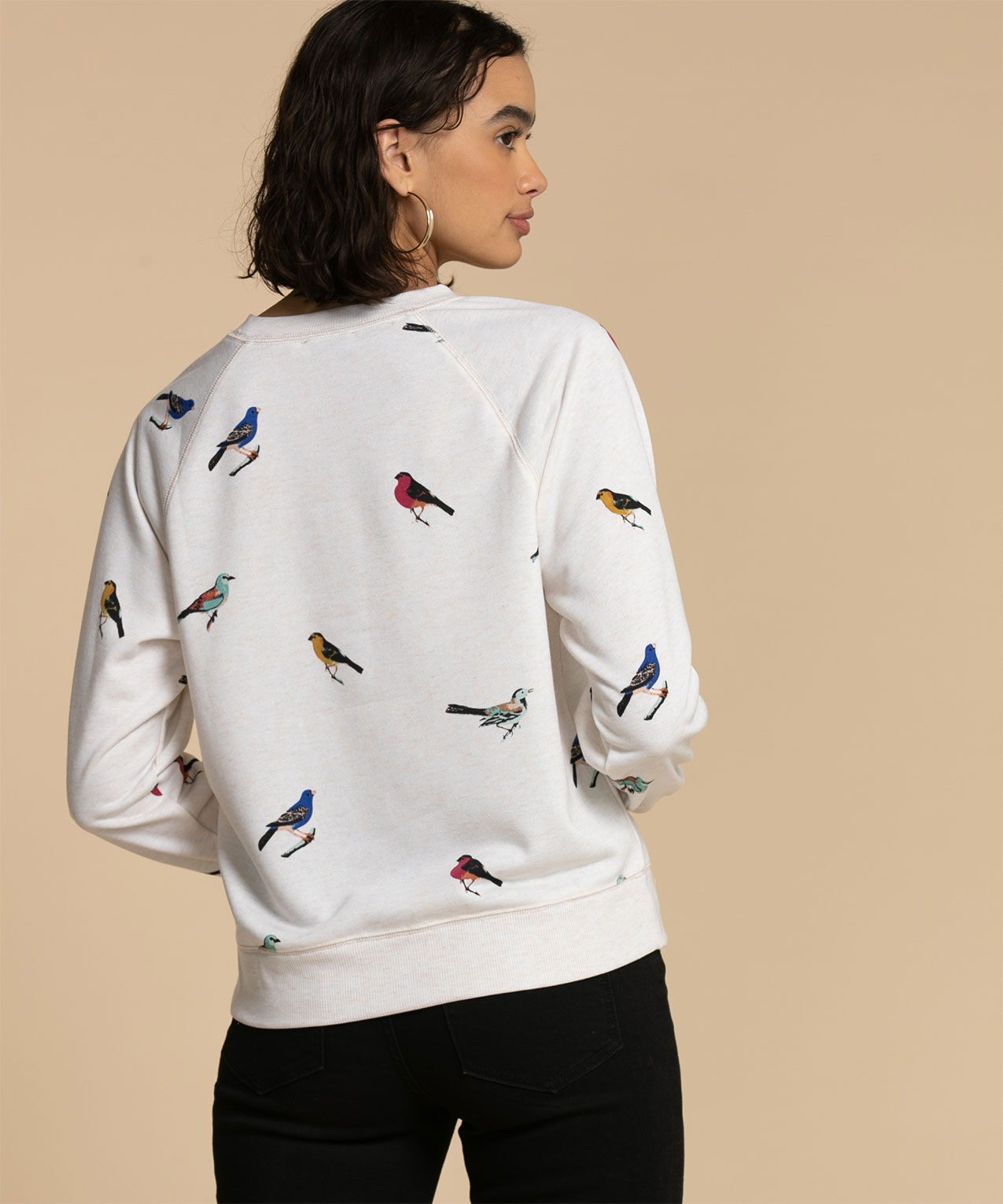 Raglan Sweatshirt with Bird Print Rickis