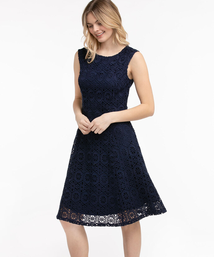 Lace Fit & Flare Dress Image 3