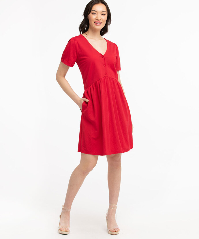 Short Sleeve Babydoll Dress Image 1