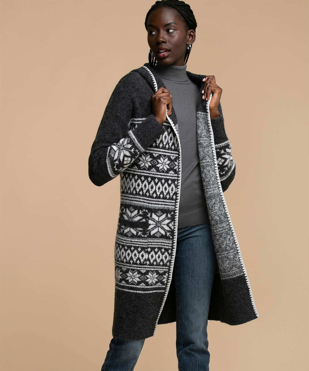 Hooded duster cardigan deals
