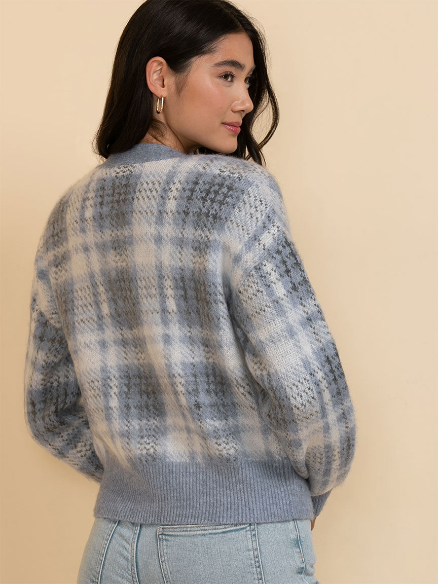 Brushed Plaid Cardigan Rickis
