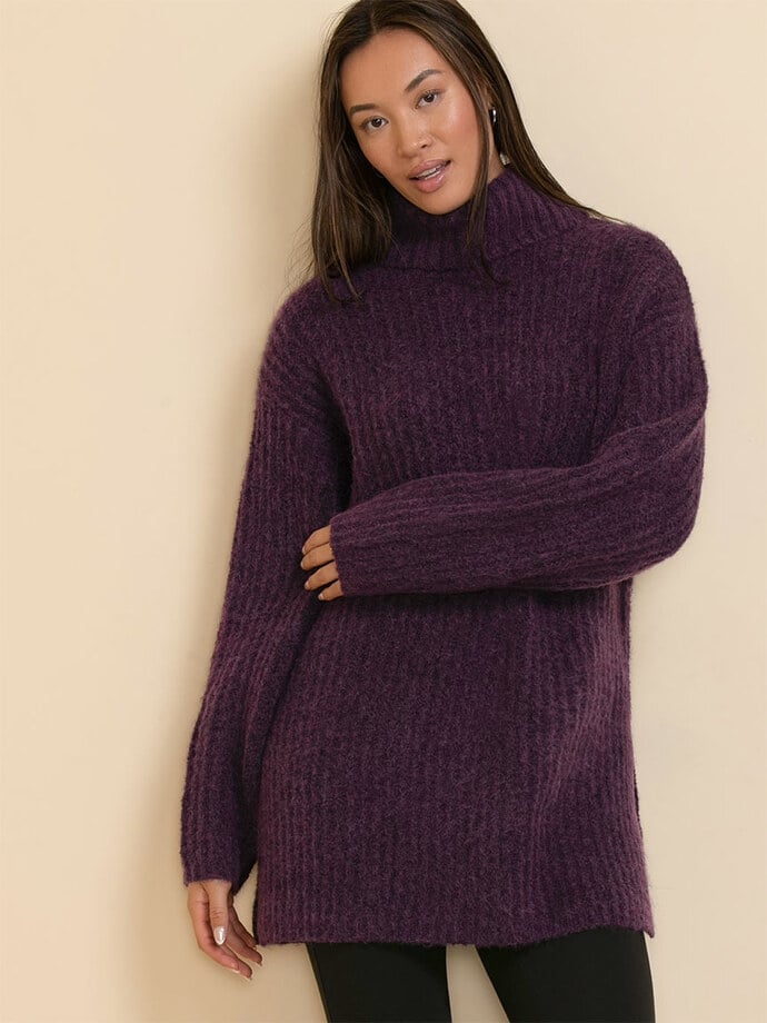 Wool-Blend Chunky Tunic Sweater Image 3