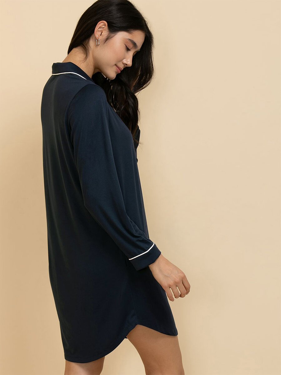 Long Sleeve Button-Down Sleep Shirt