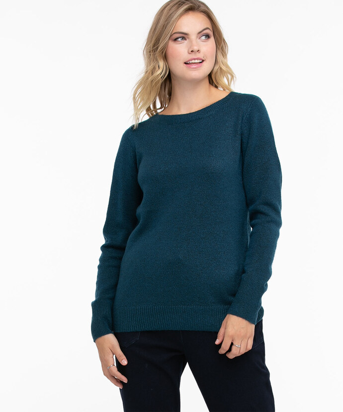 Split Back Long Sleeve Sweater Image 5