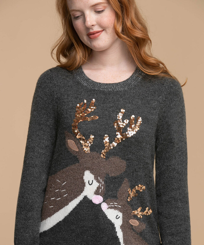 Eco-Friendly Reindeer Pullover Sweater Image 4