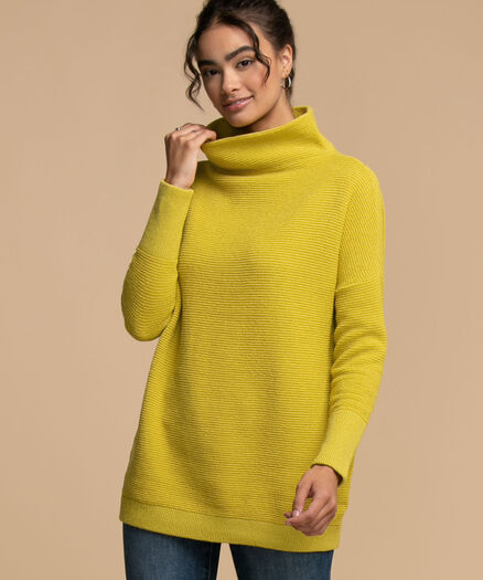 Femme By Design Mock Neck Ottoman Sweater, Warm Olive
