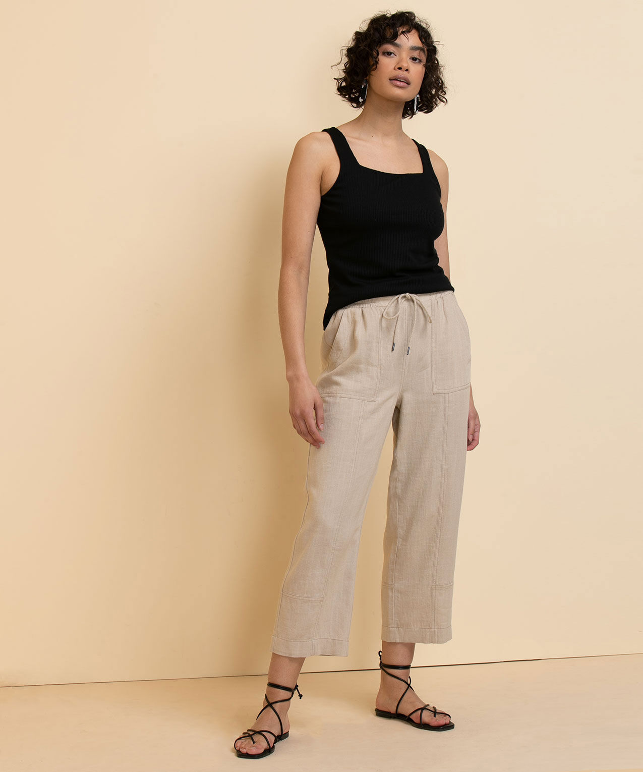 Next cropped linen trousers best sale