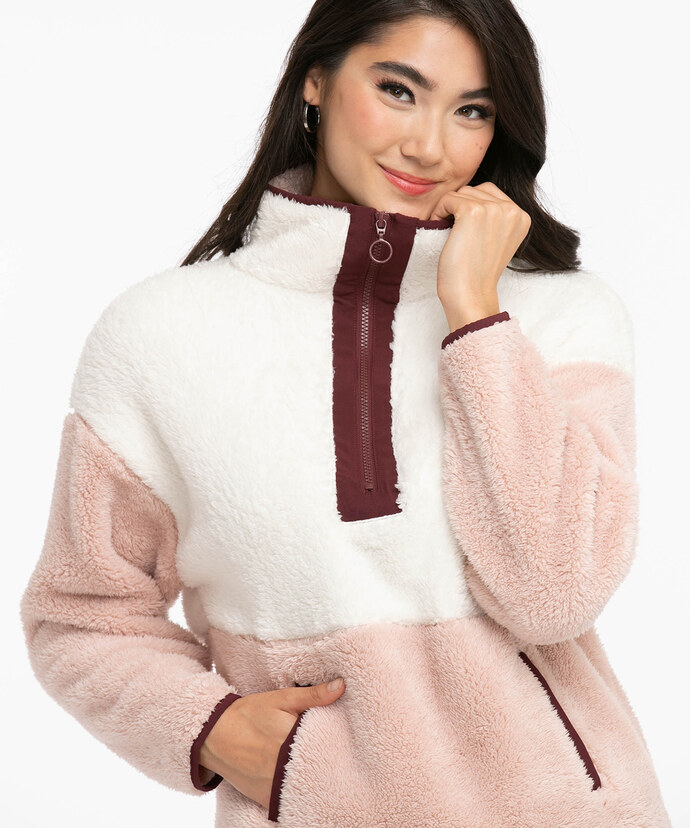 Misty Rose Fleece Half-Zip Pullover Image 2
