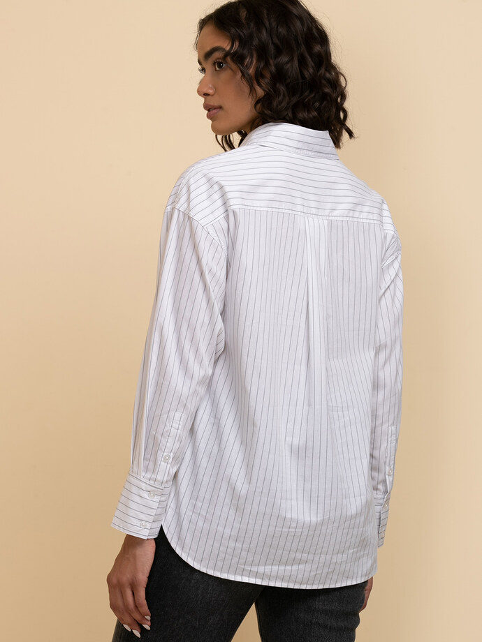 Long Sleeved Striped Boyfriend Shirt Image 5