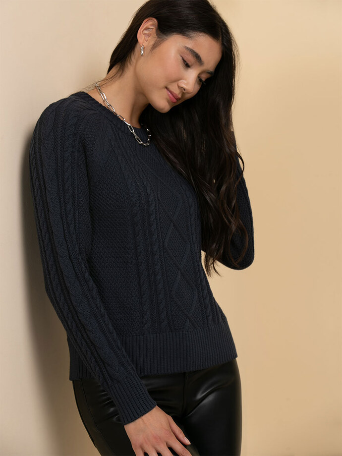 Cable Knit Pullover Sweater Image 4