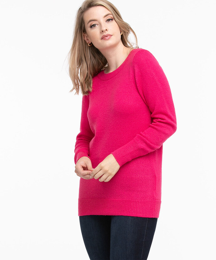 Split Back Long Sleeve Sweater Image 2