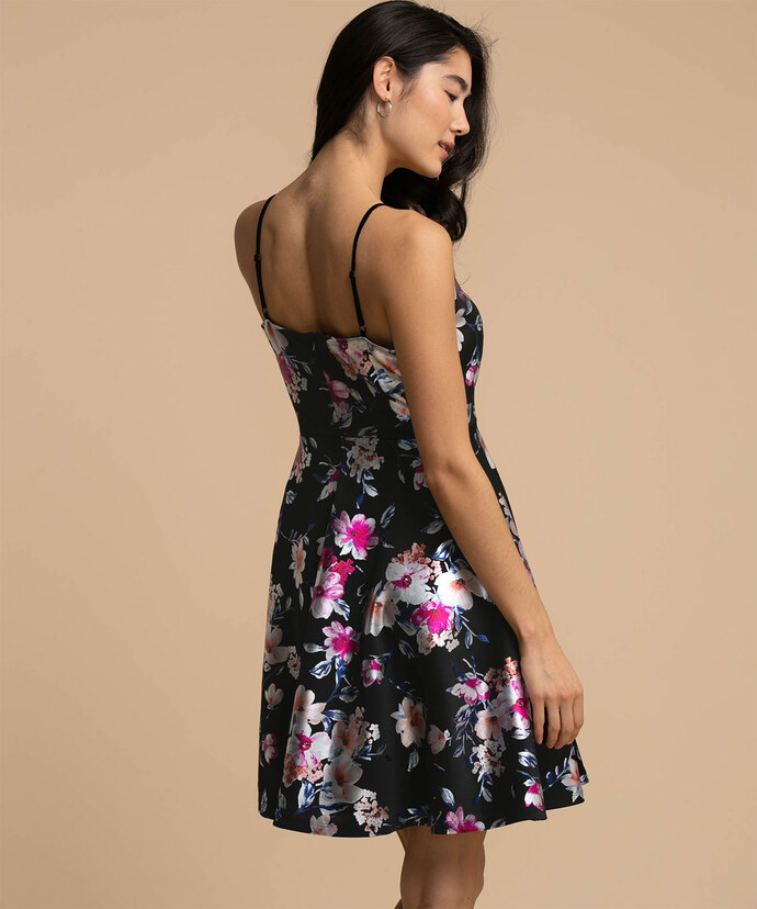 Foil Print Strappy Fit & Flare Dress Image 3