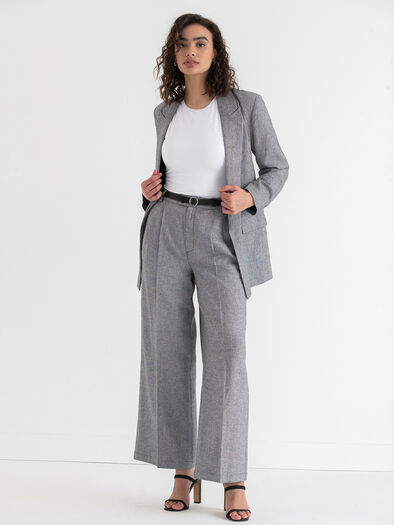 Relaxed Linen Blazer, Grey Melange Relaxed Linen Blazer, Grey Melange