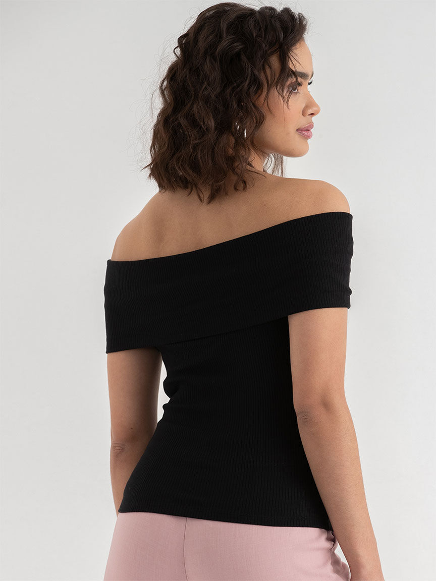 Off Shoulder Ribbed Top | Rickis