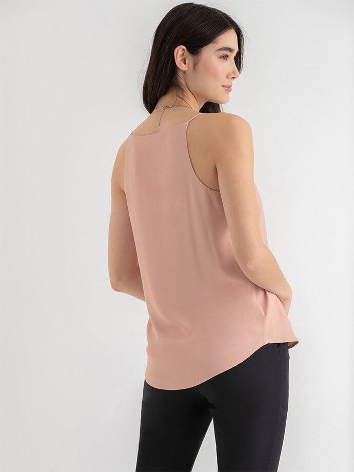 Strappy V-Neck Tank with Button Image 4