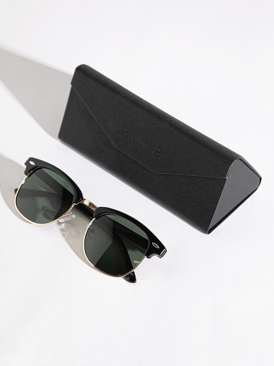 Clubmaster Frame Sunglasses with Case