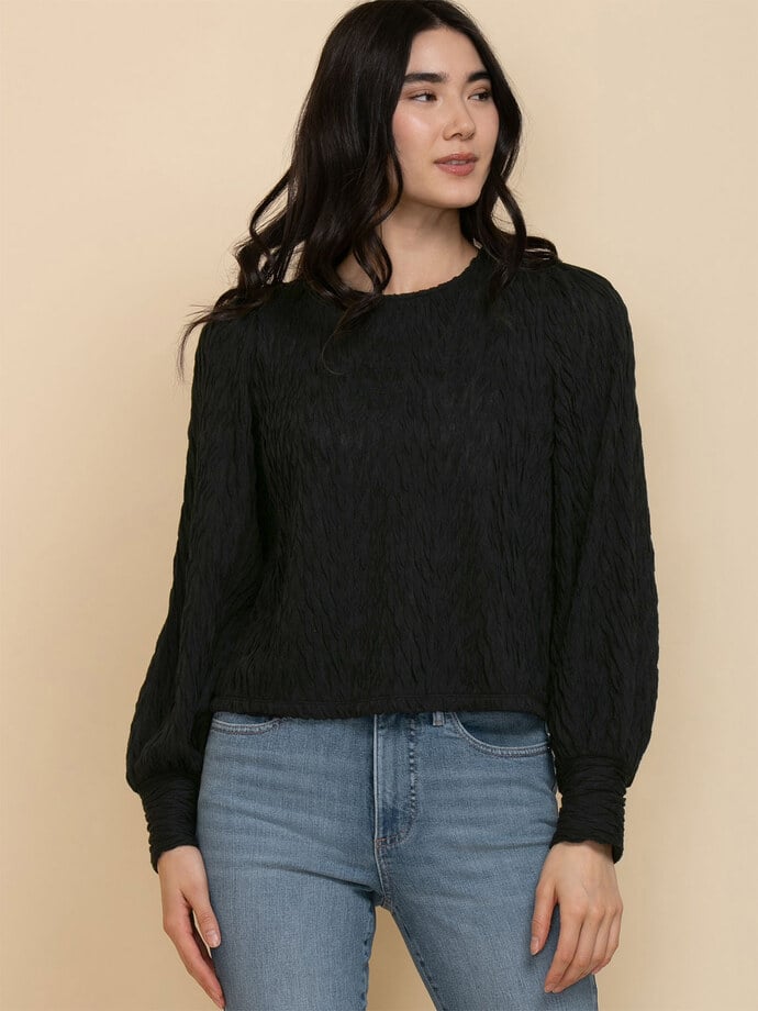Long Sleeve Textured Knit Top Image 3