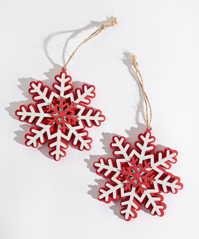 Wooden Snowflake Ornament 2-Pack Image 1