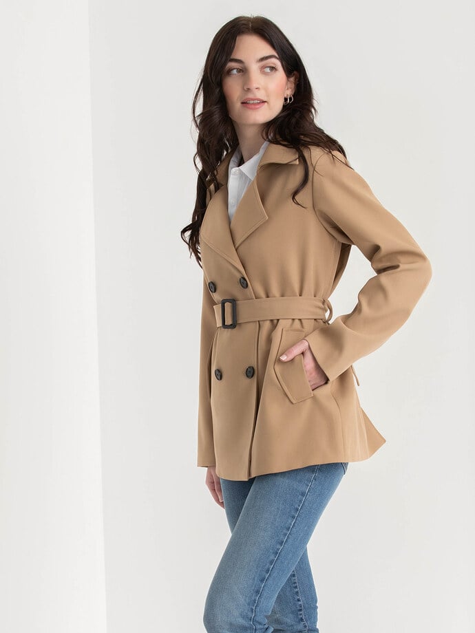 Short Double Breasted Trench Coat Image 1