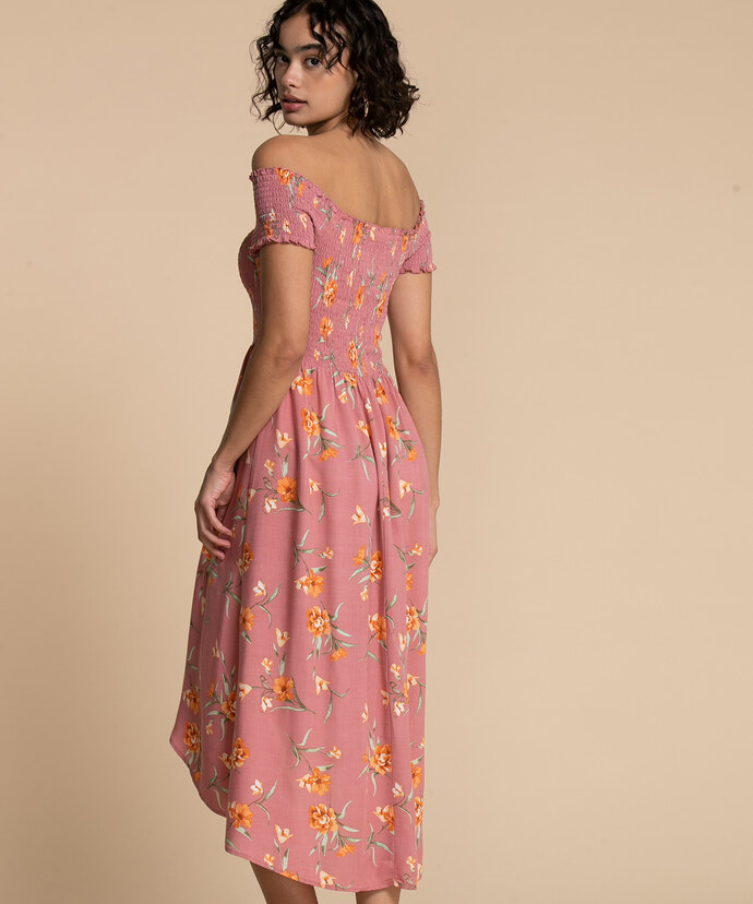 Smocked Off-Shoulder Asymmetrical Dress Image 2