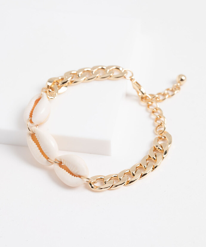 Shell & Chain Link Bracelet Image 1