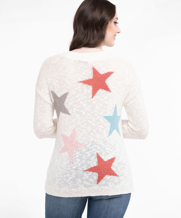 Starry V-Neck Sweater Image 3