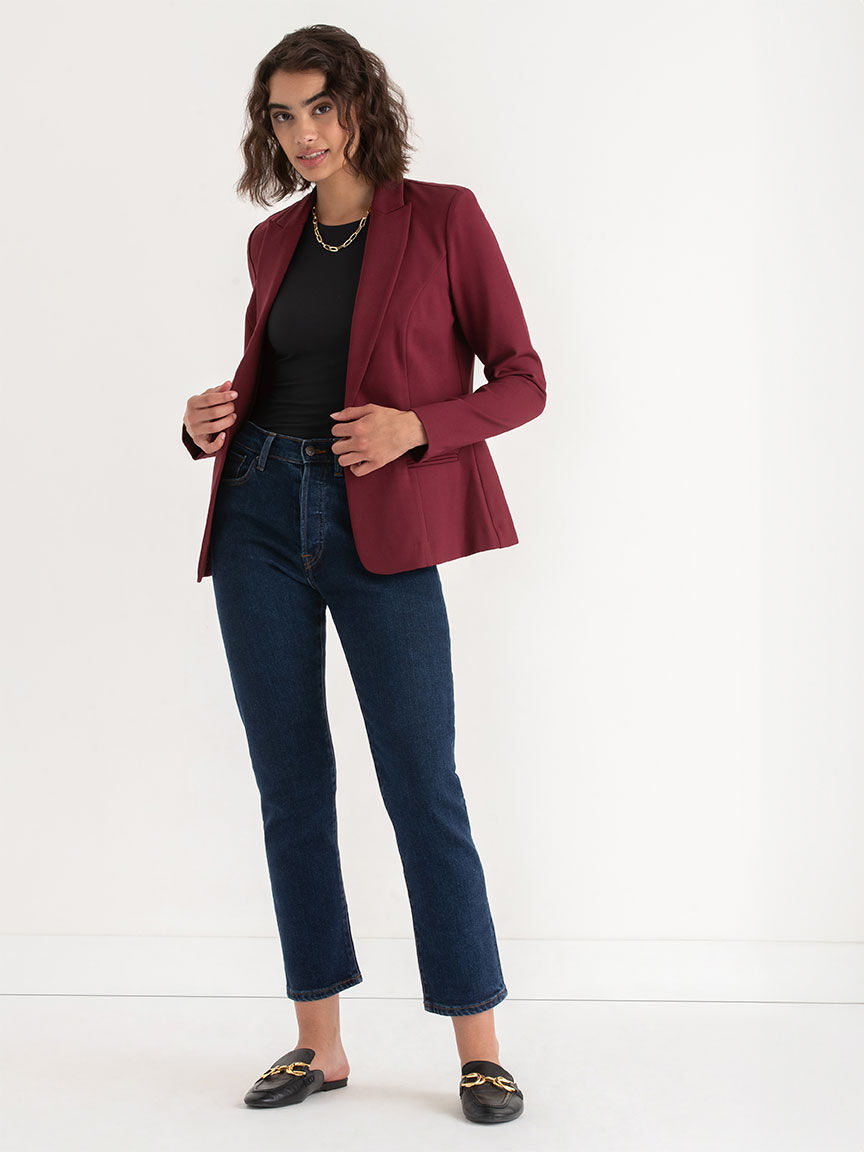 Oxford Classic Suit Blazer In Luxe Ponte Ricki s Size XXL Zinfadel Colour