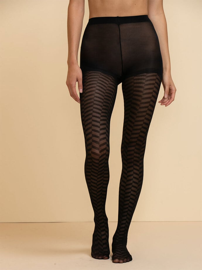 Chevron Patterned Tights Image 3
