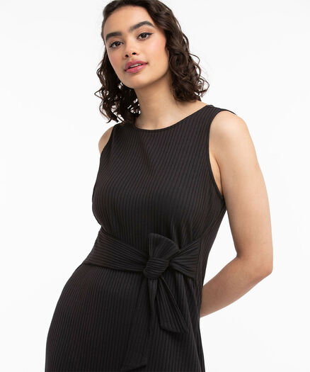 Ribbed Sleeveless Dress, Black Ribbed Sleeveless Dress, Black