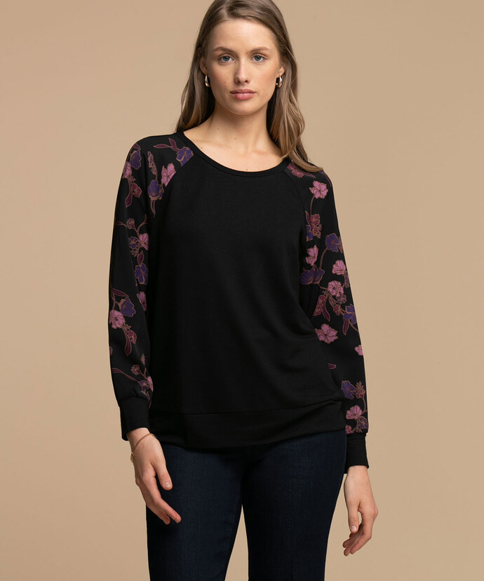 Floral Raglan Sleeve Sweatshirt Image 1