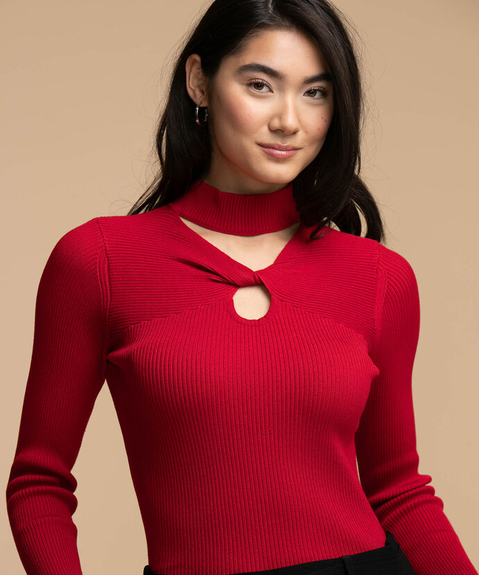 Cut Out Neck Sweater Image 1