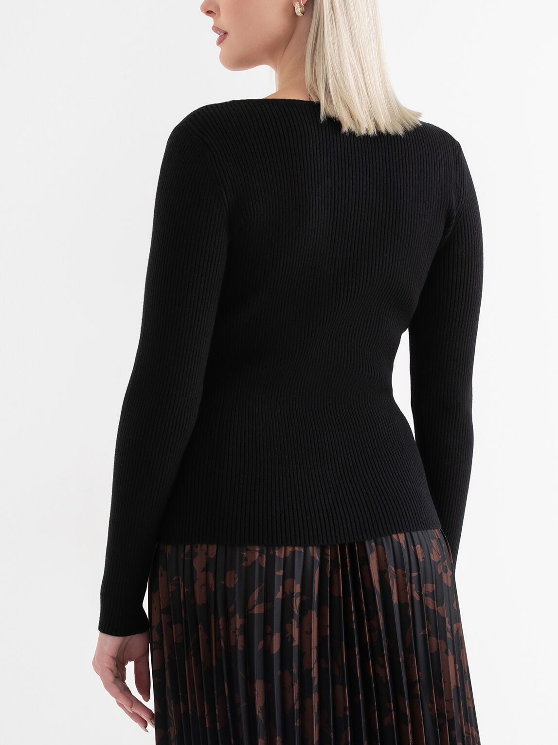 Ribbed Boat Neck Sweater Rickis
