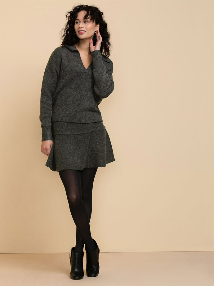Wool-Blend Flippy Sweater Skirt Image 3