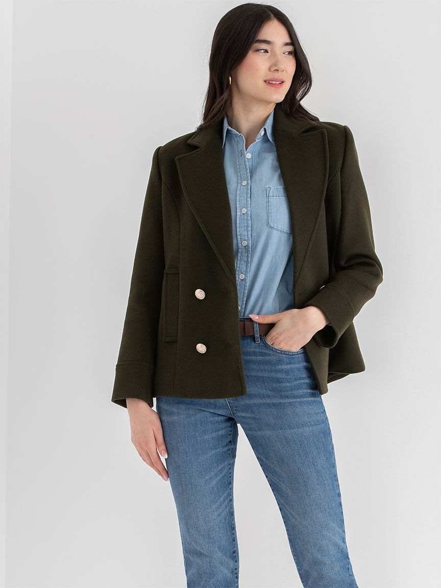 Taylor Double Breasted Peacoat Ricki s Size S Navy Colour