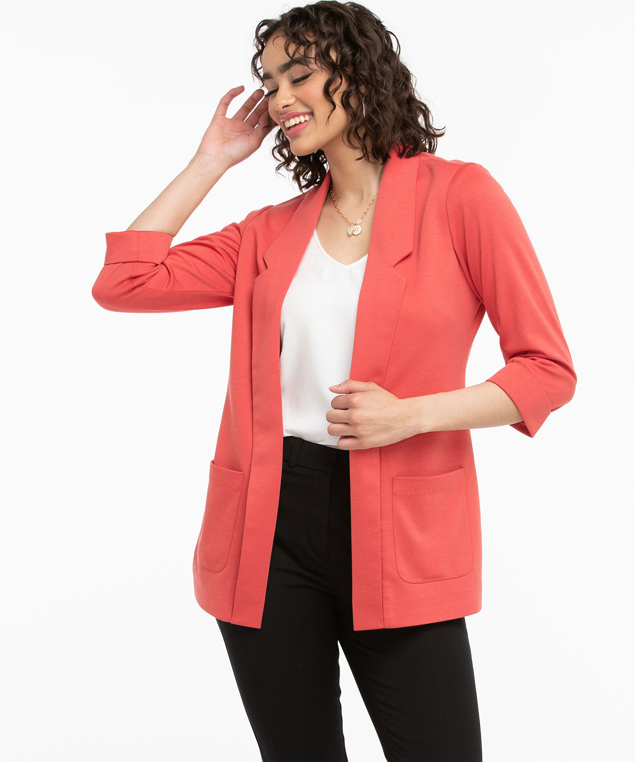 Red discount ponte blazer