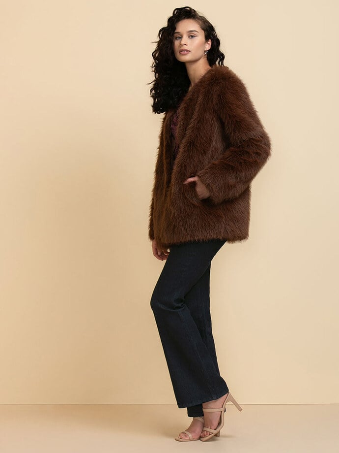 Mia Faux Fur Coat Image 1