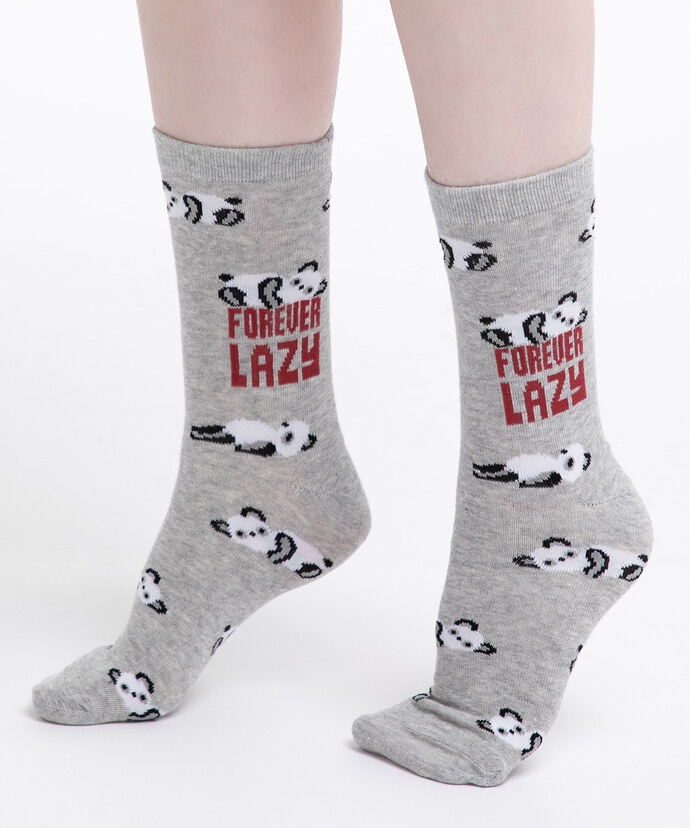 "Forever Lazy" Panda Sock